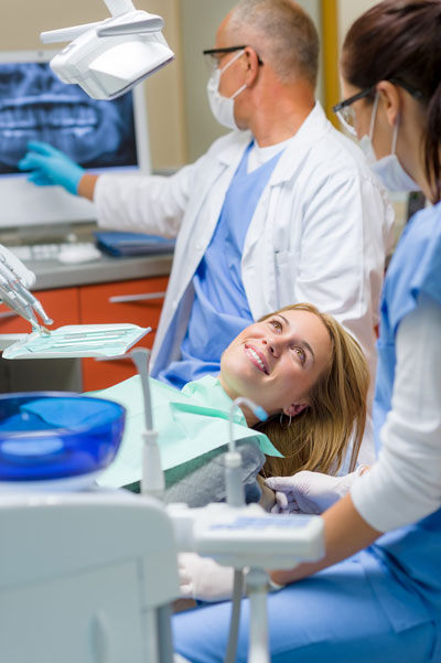 woman receiving sedation at the dentist office